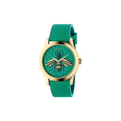 GUCCI G-TIMELESS EMERALD GREEN LEATHER STRAP WITH BEE PATTERN WATCH YA1264065A GUCCI G-TIMELESS EMERALD GREEN LEATHER STRAP WITH BEE PATTERN WATCH YA1264065A